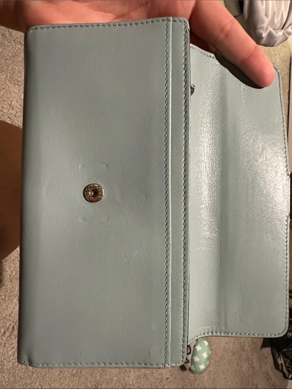 Gucci Pale Blue Leather Wallet with Gold Interlocking G